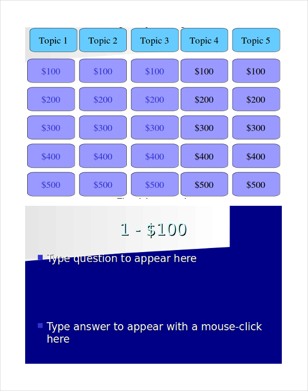 jeopardy powerpoint templates