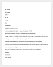 Email Resignation Letter Template