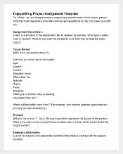 Copy Writing Project Assignment Template