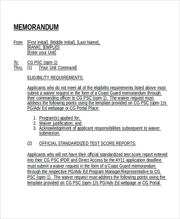 memo format sample