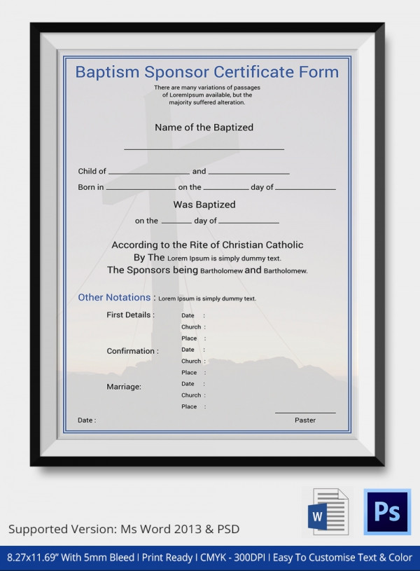 Baptism Certificate - 12+ Free Word, PDF Documents 