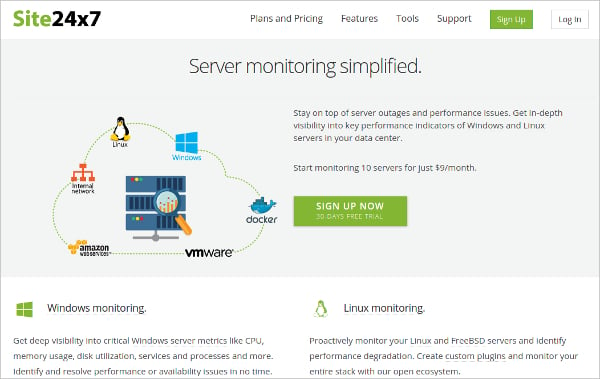 site24x7 server monitoring simplified