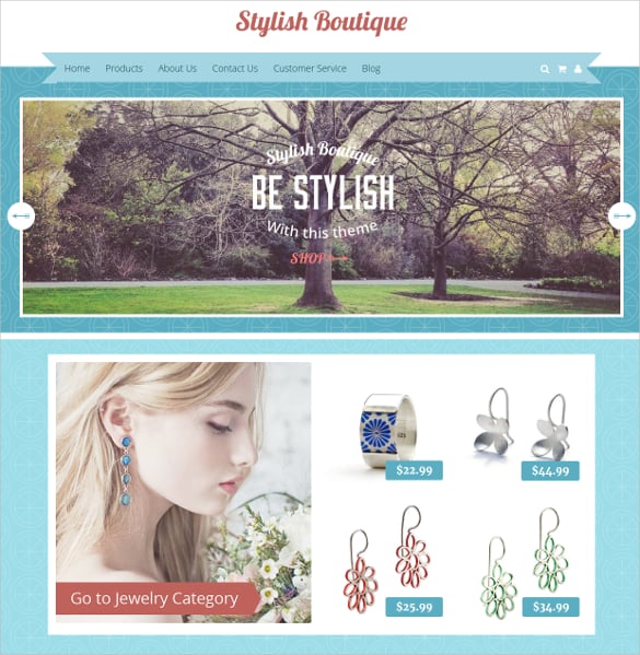 free stylish boutique website template