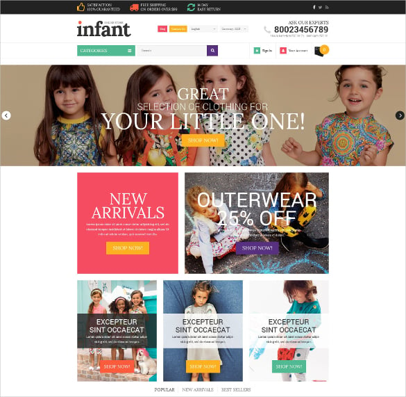 kids clothes prestashop website theme