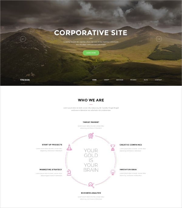 One Page Agency Responsive HTML Blog Template