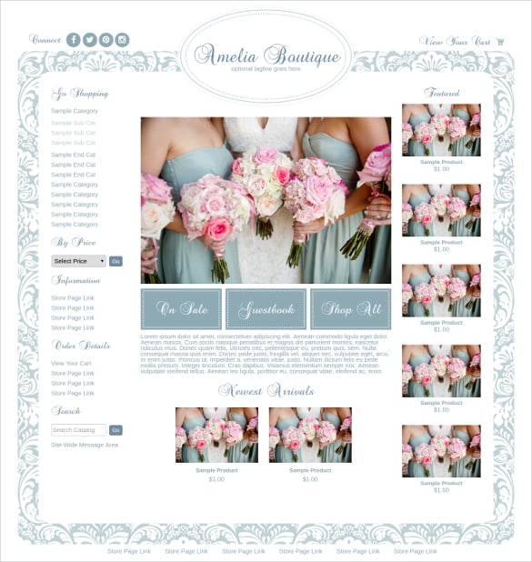 wedding boutique website theme