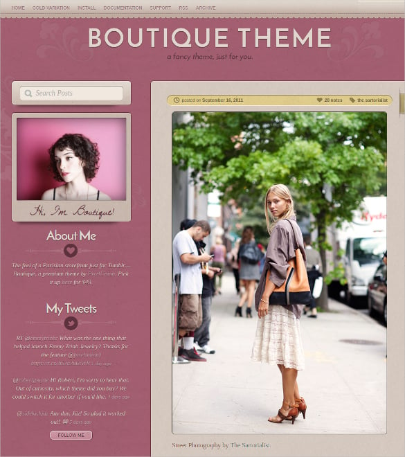 boutique tumblr website theme