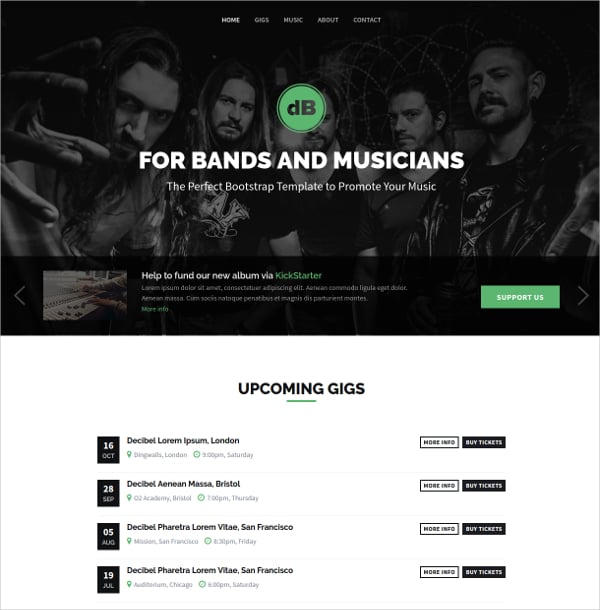 design band musician website theme 18