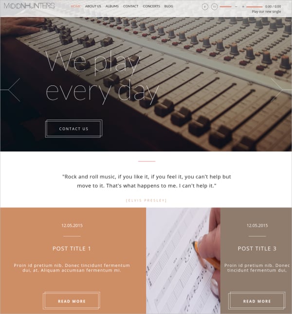 music band party multipage website template 20