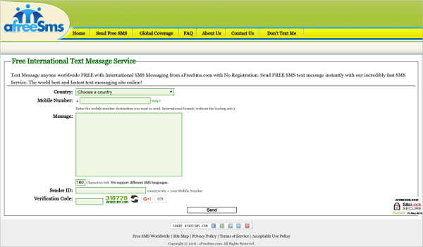 free sms website