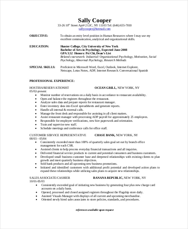free resume for optician