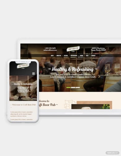 beer pub bootstrap landing page template