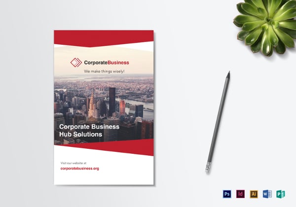 bi fold corporate business brochure template