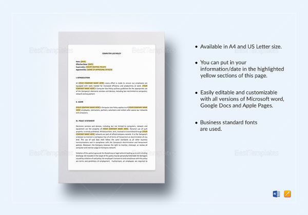 computer use policy template