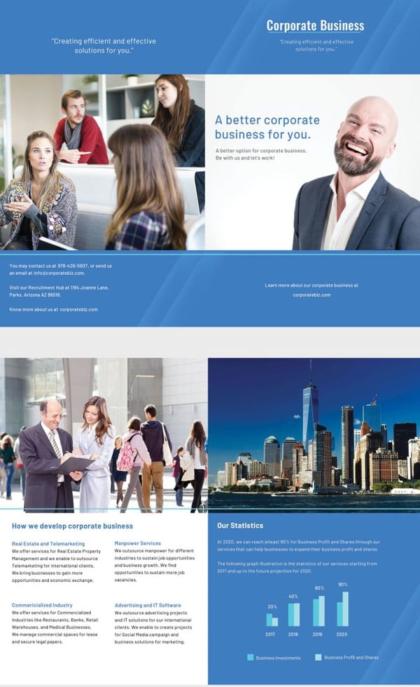 corporate bifold brochure template