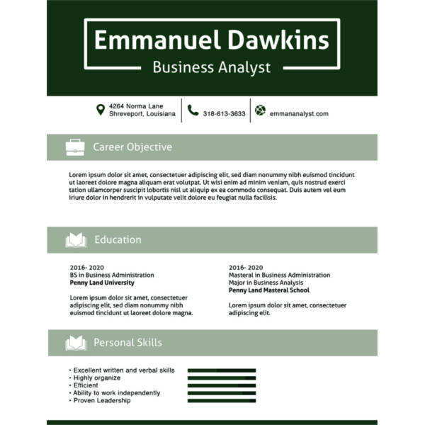 free analyst resume template