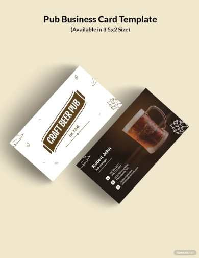 free pub business card template