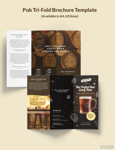 free pub tri fold brochure template