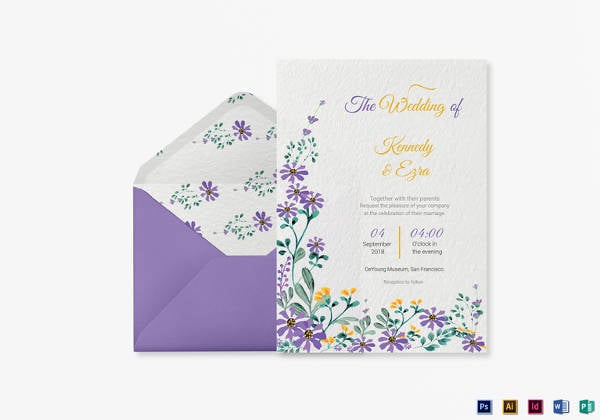 garden wedding invitation card template