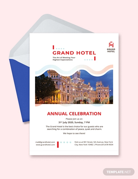 grand hotel invitation template