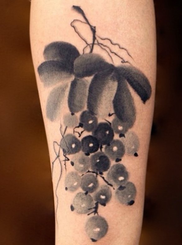 grapes best watercolor tattoo