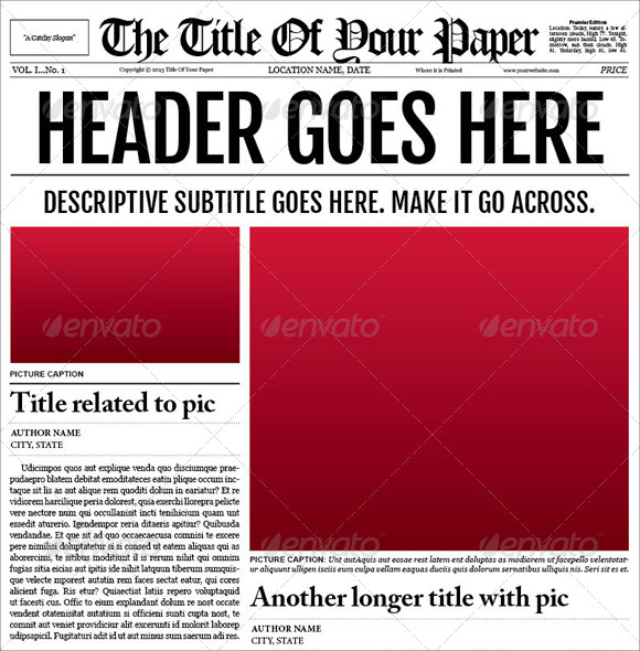 old newspaper template