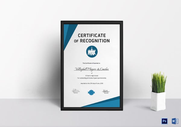 simple sportsmanship recognition certificate template