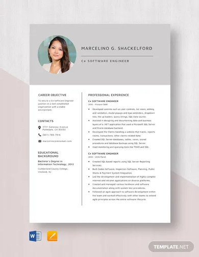 resume samples for freshers software engineers free download