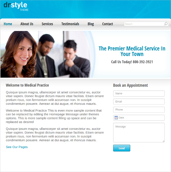 premium medical service webiste theme 50