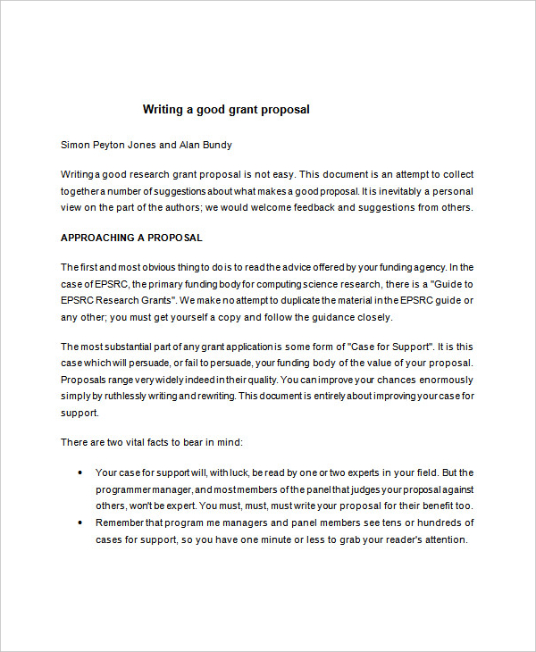 grant writing proposal word template