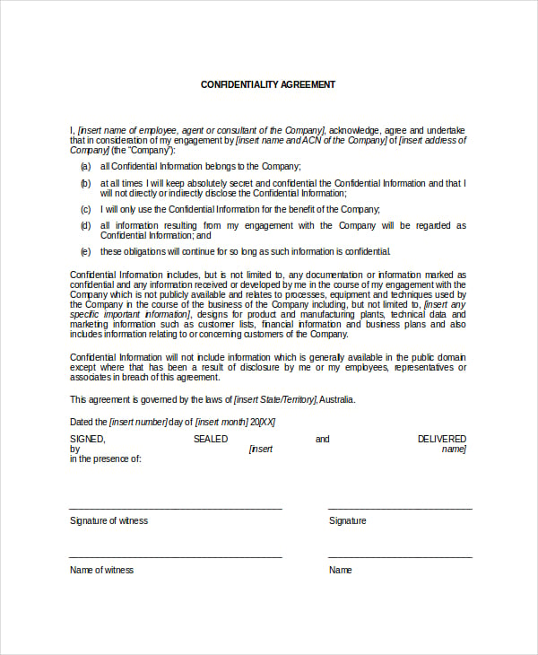 data confidentiality agreement for accountant