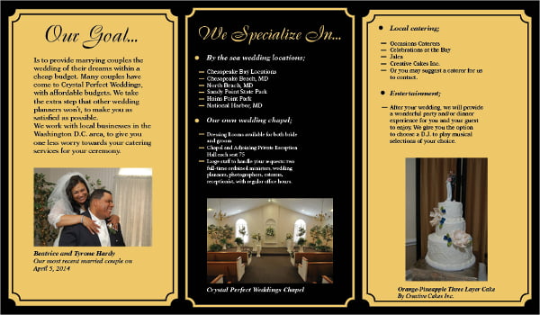 crystal perfect wedding planner brochure