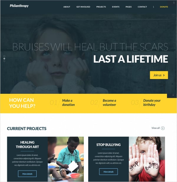creative non profit wordpress website theme