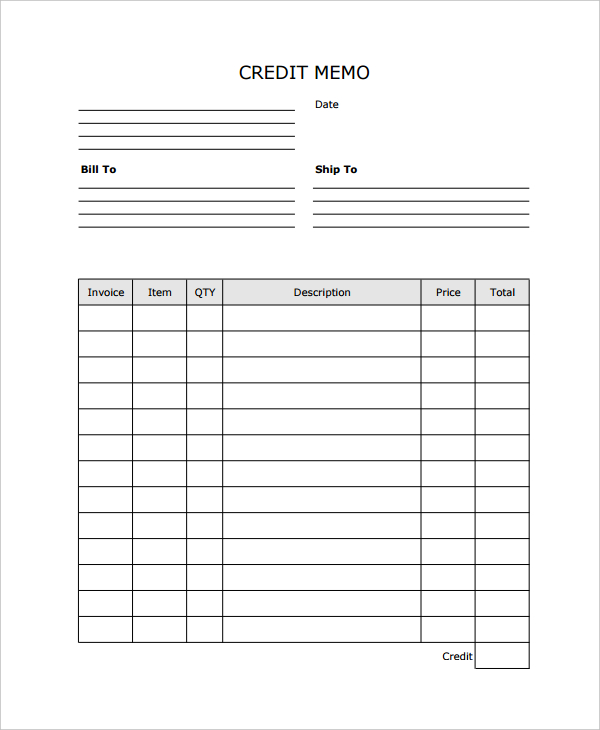 10 Credit Templates Free Sample Example Format