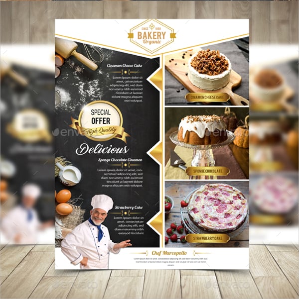 cake and bakery flyer