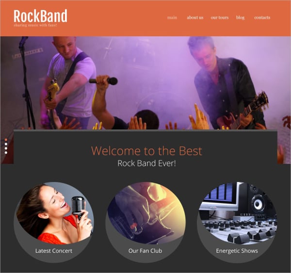 rock band website template