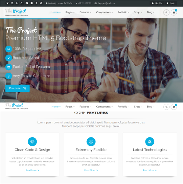 powerful multi concept bootstrap website template 16