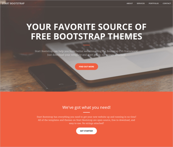 one page bootstrap website theme