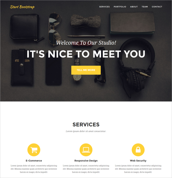 stylish one page bootstrap portfolio website theme