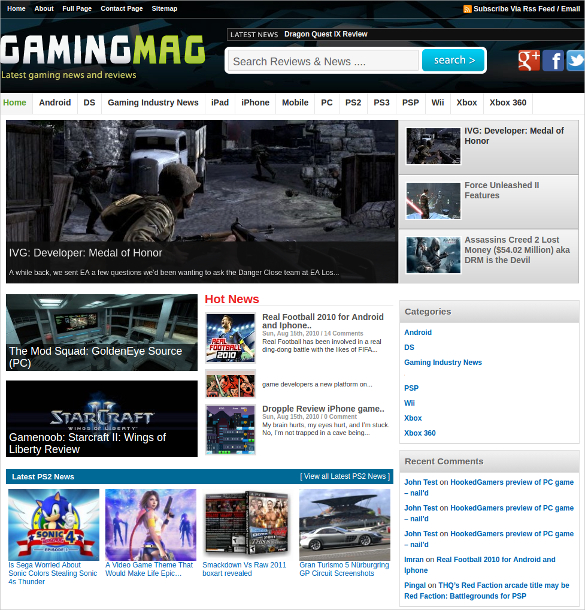 37+ Gaming Website Themes & Templates