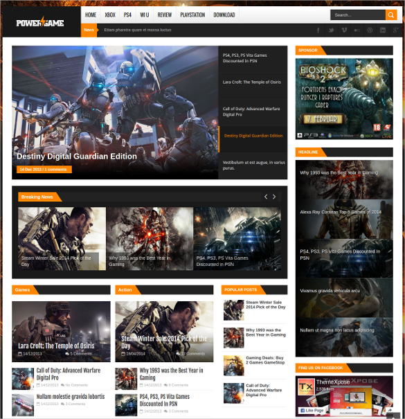 37+ Gaming Website Themes & Templates