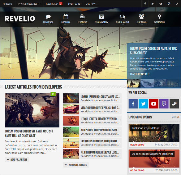 revelio gaming template html website