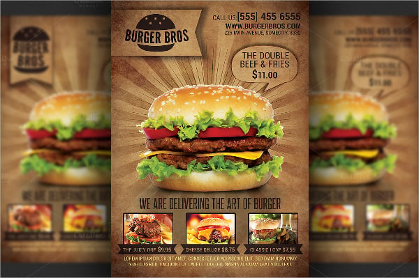 burger promotion flyer template