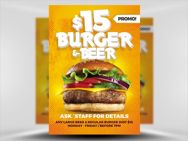 burger and beer flyer template