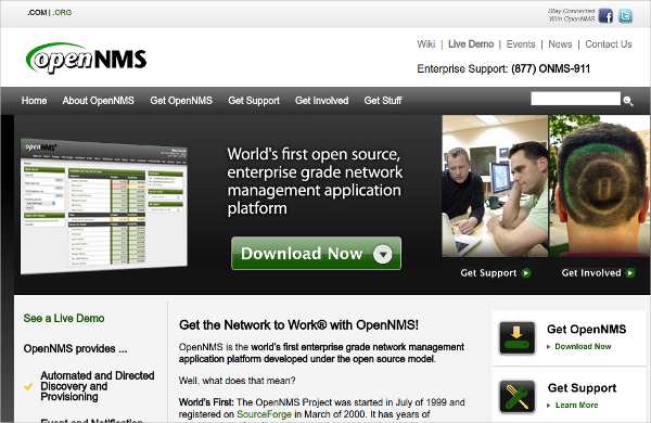 opennms newtwork management application