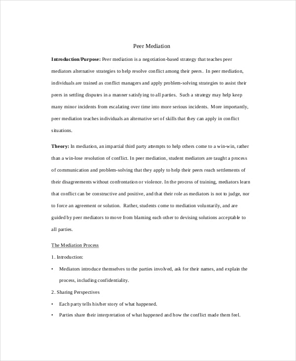 peer mediation confidentiality agreement