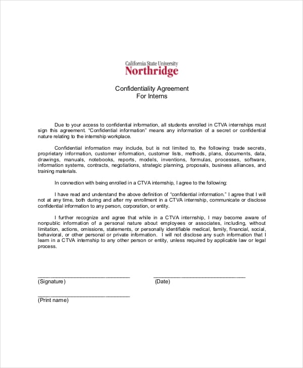 generic medical confidentiality agreement