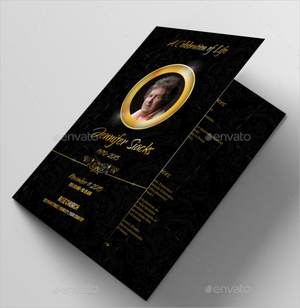 golden-funeral-program-brochure