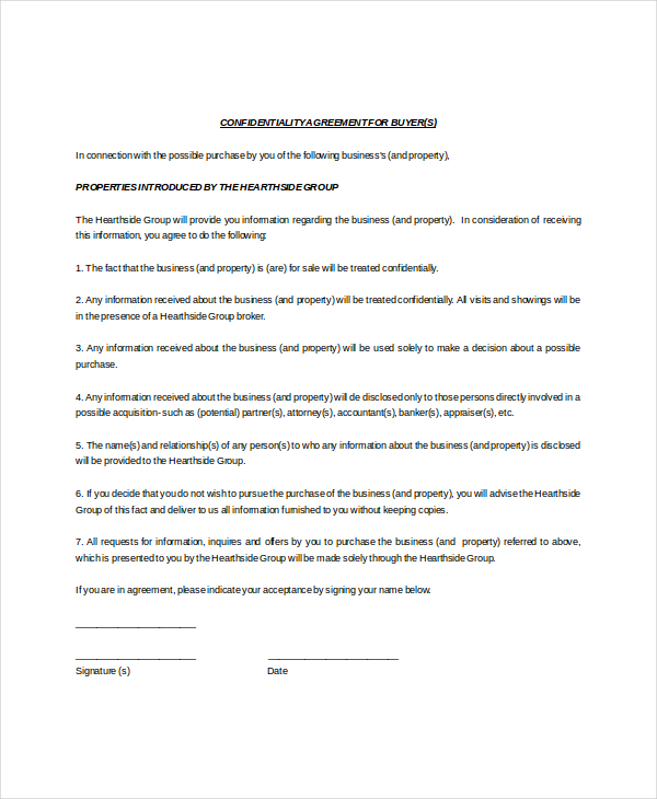 Real Estate Confidentiality Agreement - 9+ Free Word, PDF Documents ...