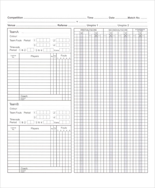 12  Scoreboard Templates Free Sample Example Format